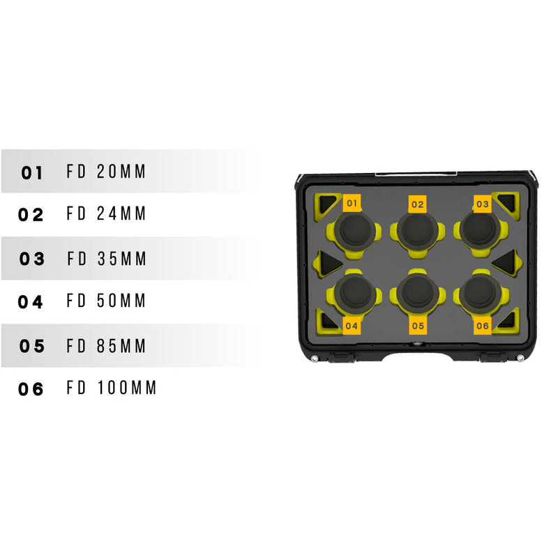 Foama N930 Hard Case with Foam Insert for Set of 6 Canon FD Lenses (Black Insert)