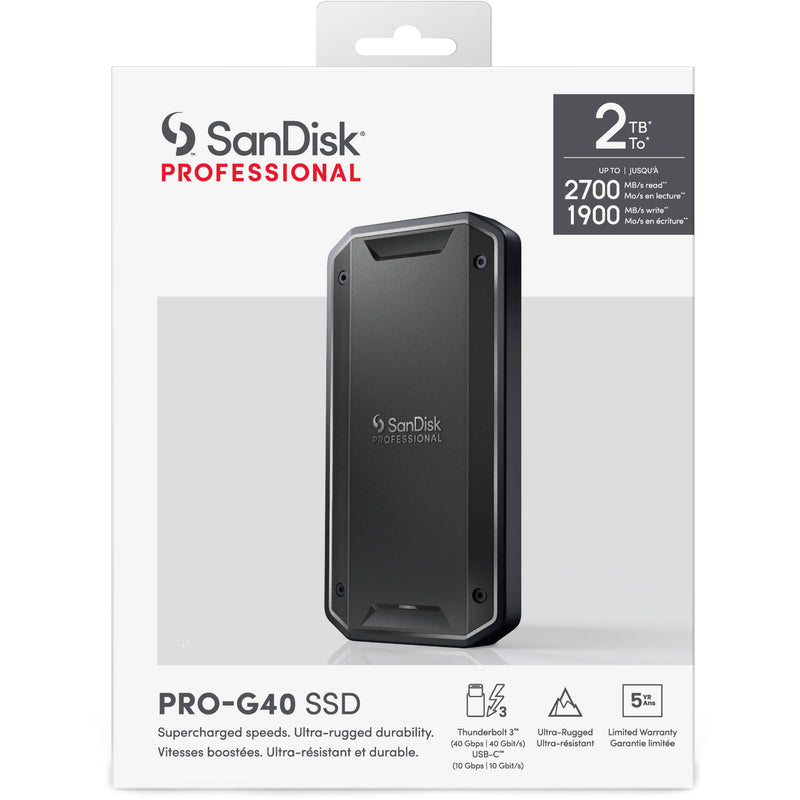 SanDisk Professional 2TB PRO-G40 SSD Thunderbolt 3 Portable SSD