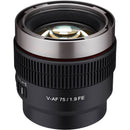 Samyang Cine V-AF 75mm T1.9 FE Lens (Sony E-Mount)