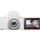 Sony ZV-1F Vlogging Camera with Vlogger Accessory Kit (White)
