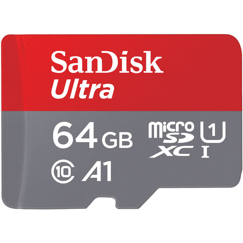 SanDisk 64GB Ultra UHS-I microSDXC Memory Card with SD Adapter