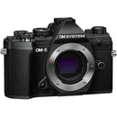 OM SYSTEM OM-5 Mirrorless Camera with 60mm f/2.8 & 14-42mm f/3.5-5.6 II Lenses and Macro Photography Kit (Black)