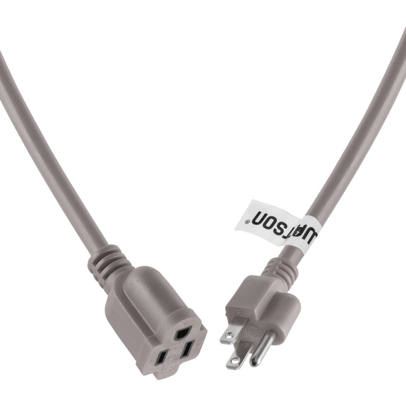 Watson AC Power Extension Cord (16 AWG, Gray, 75')