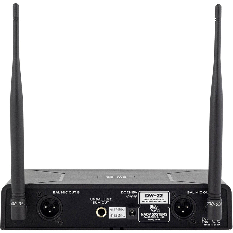Nady DW-22 LTHM Digital Wireless Microphone System with 2 Headset Mics & 2 Lav Mics (902 to 951 MHz)