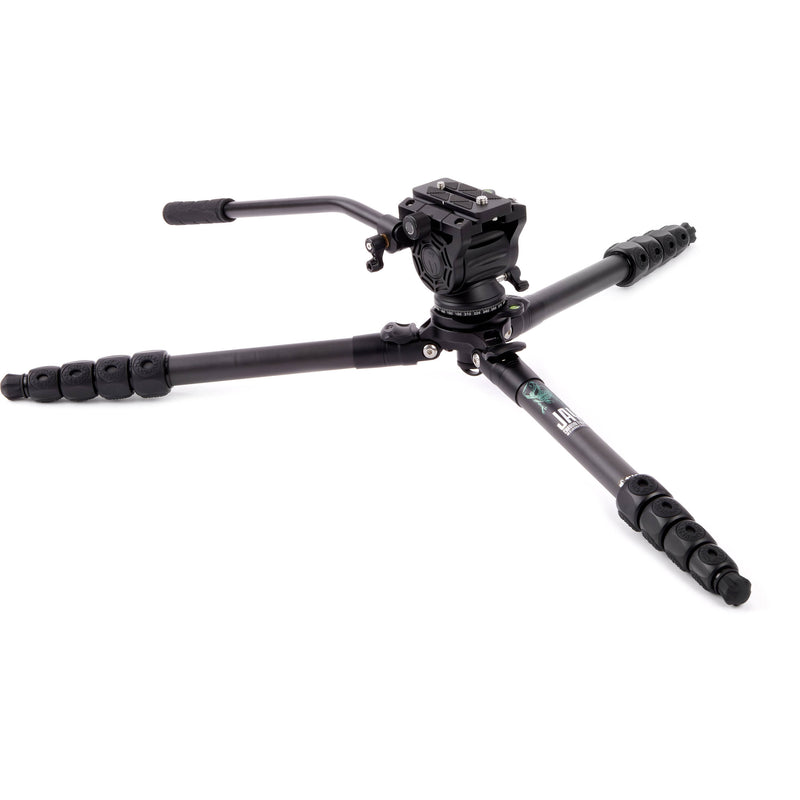 3 Legged Thing Jay Carbon Fiber Tripod with Quick Leveling Base & AirHed Cine-A Fluid Head System (Matte Black)