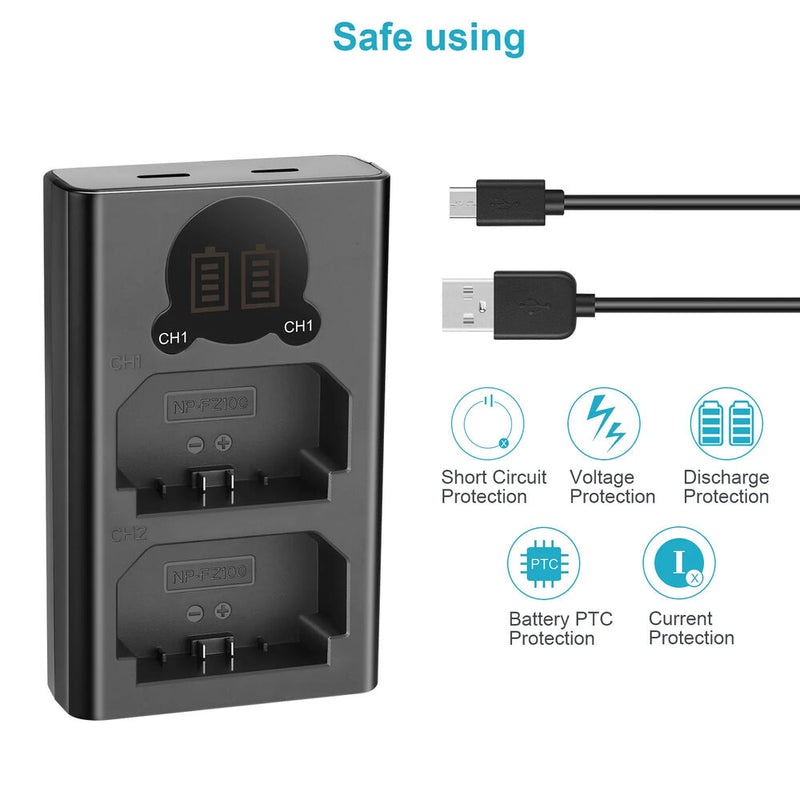 Neewer Dual USB Charger for NP-FZ100 Batteries
