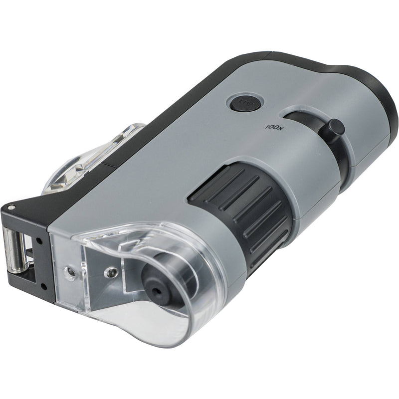 Carson MicroFlip MP-250 100-250x Pocket Microscope with 24 Slides Kit