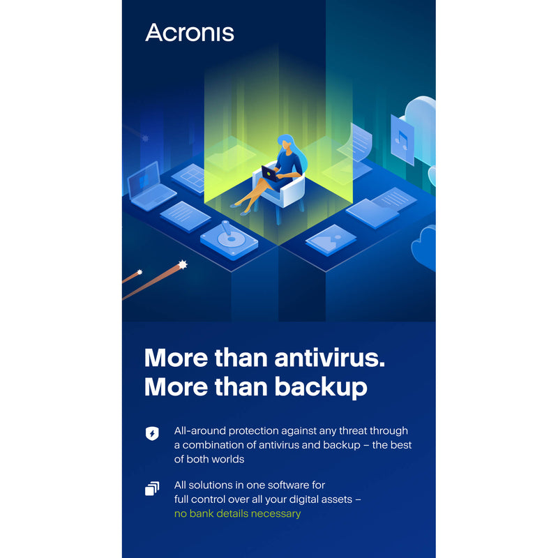 Acronis Cyber Protect Home Office Advanced Edition with 500GB Cloud Storage (1 Windows or Mac License, 1-Year Subscription, Download)