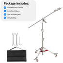 Neewer Stainless Steel C-Stand with Casters and Boom Arm (10')