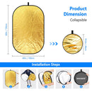 Neewer 5-in-1 Portable Lighting Reflector/Diffuser Kit (3.3 x 4.9')