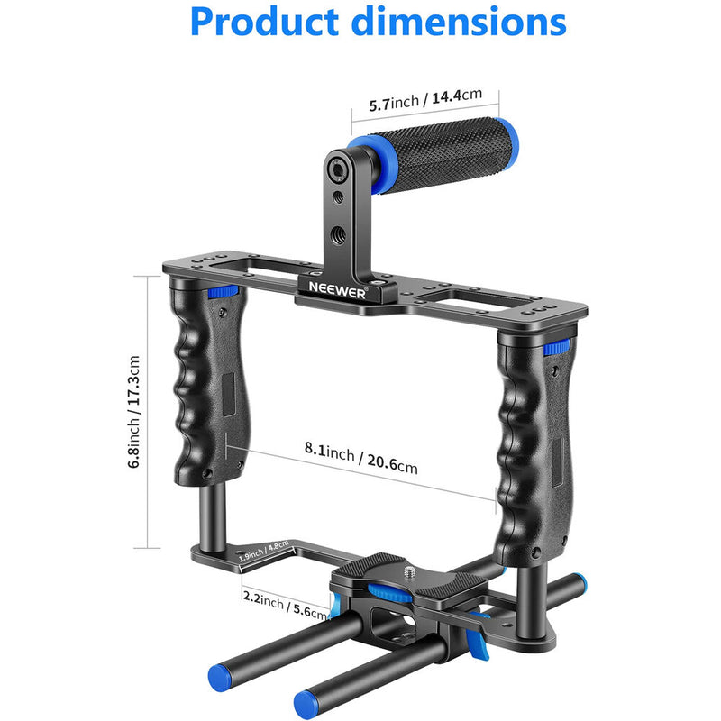 Neewer Camera Cage Kit (Black and Blue)
