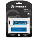 Kingston 64GB IronKey Keypad 200 USB 3.2 Gen 1 Flash Drive