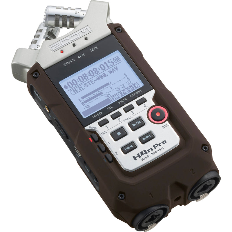 Zoom H4n Pro 4-Input / 4-Track Portable Handy Recorder with Onboard X/Y Mic Capsule (Brown)