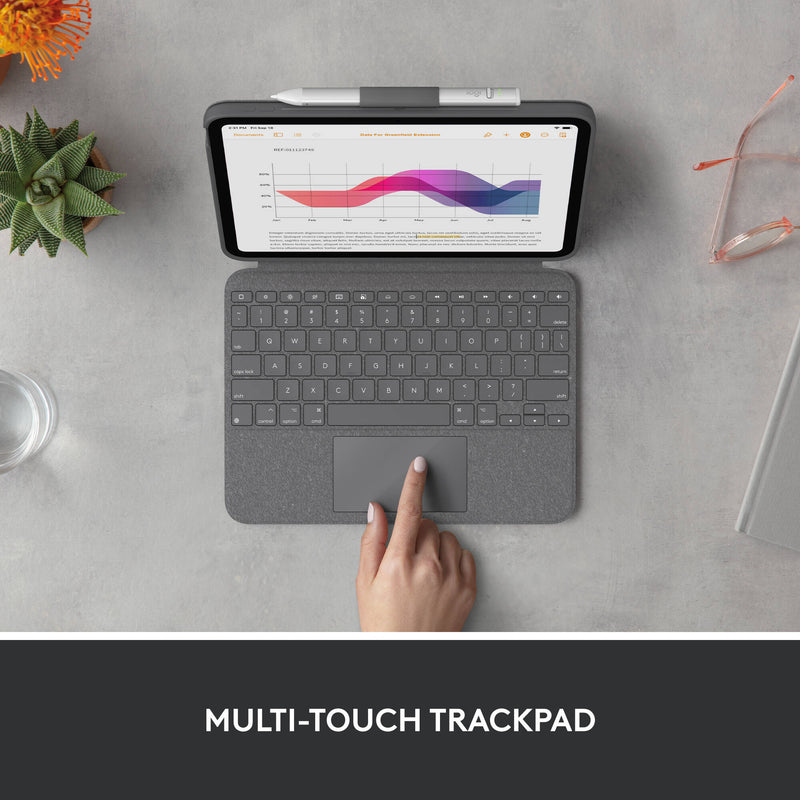 Logitech Combo Touch Backlit Keyboard Case for Apple 10.9" iPad 10th Gen (Oxford Gray)