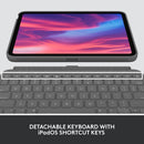 Logitech Combo Touch Backlit Keyboard Case for Apple 10.9" iPad 10th Gen (Oxford Gray)