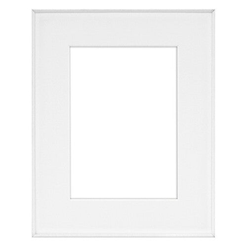 MCS Framatic Fineline Aluminum Frame with 8 x 10" Glass and 5 x 7" Mat (White)