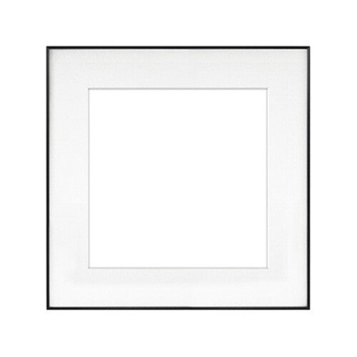 MCS Framatic Fineline Aluminum Frame with 11 x 11" Glass and 8 x 8" Mat (Black)