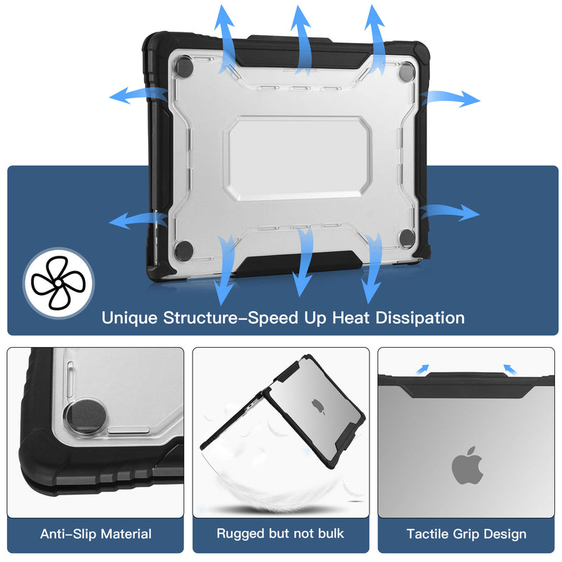TechProtectus Hinge Protection Light Rugged MacBook Case & Keyboard Cover (Clear)