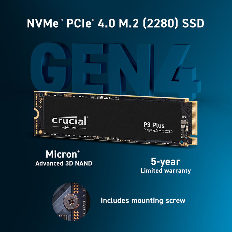 Crucial 2TB P3 Plus NVMe PCIe 4.0 M.2 Internal SSD