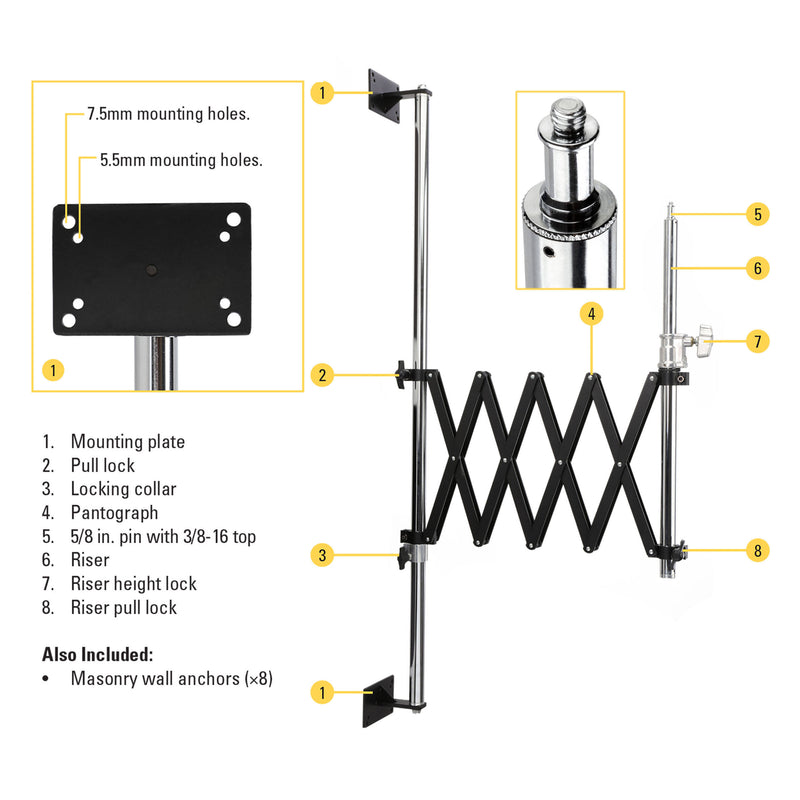 Impact Wall Mount Scissor Boom