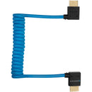 Kondor Blue Coiled Right-Angle High-Speed HDMI Cable (Kondor Blue, 12 to 24")