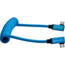 Kondor Blue 12 to 24" Coiled USB-C Right Angle Braided Cable (Blue)