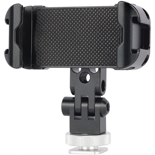 Niceyrig Aluminum Alloy Cell Phone Tripod Mount Holder Clamp with Cold Shoe Adapter