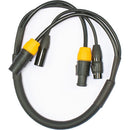 American DJ True 3-Pin IP65-Rated XLR DMXLocking Power Link Combo Cable (3')