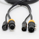 American DJ True 3-Pin IP65-Rated XLR DMXLocking Power Link Combo Cable (12')