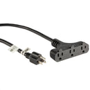 Watson Three-Tap Power Extension Cord (10', Black)