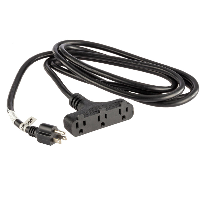 Watson Three-Tap Power Extension Cord (10', Black)