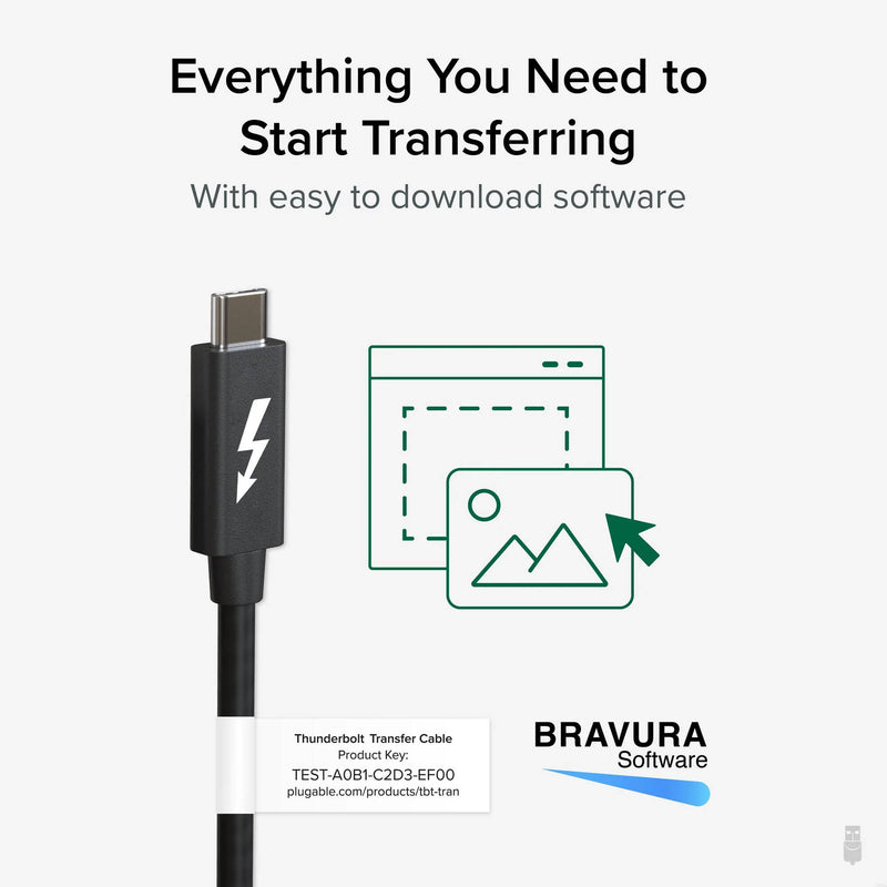 Plugable Thunderbolt 3 Easy Transfer Cable (6.6')