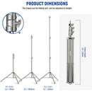 Neewer Stainless Steel Photography Light Stand (9.2')
