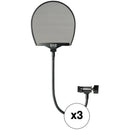 512 AUDIO Microphone Pop Filter with Gooseneck C-Clamp (3-Pack)