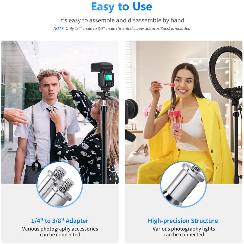 Neewer 1/4"-20 to 3/8"-16 Screw Adapter Spigot (3-Pack)