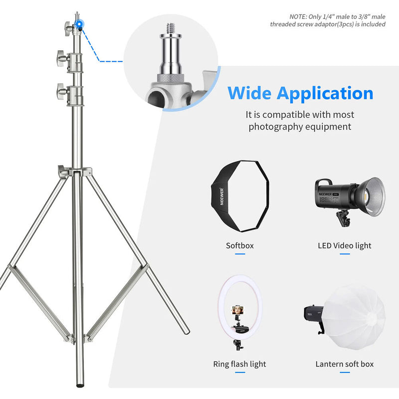 Neewer 1/4"-20 to 3/8"-16 Screw Adapter Spigot (3-Pack)