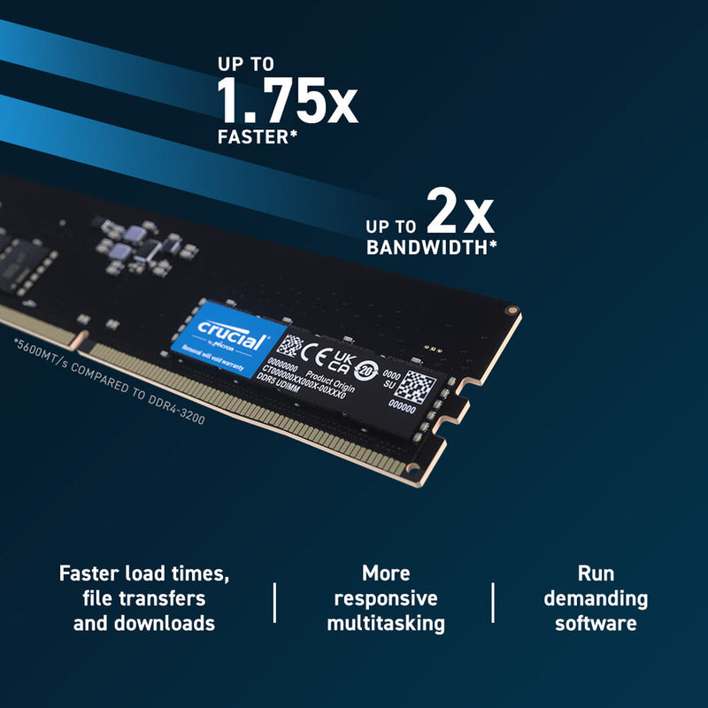 Crucial 32GB Desktop DDR5 5600 MHz UDIMM Memory Module