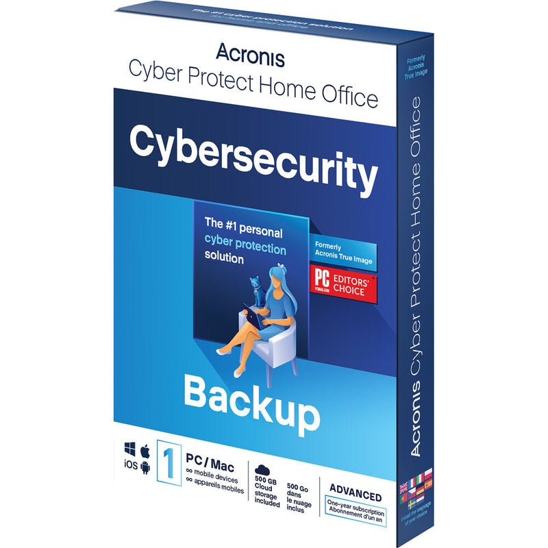 Acronis Cyber Protect Home Office Advanced Edition (1 Windows or Mac License, 1-Year Subscription, Boxed)