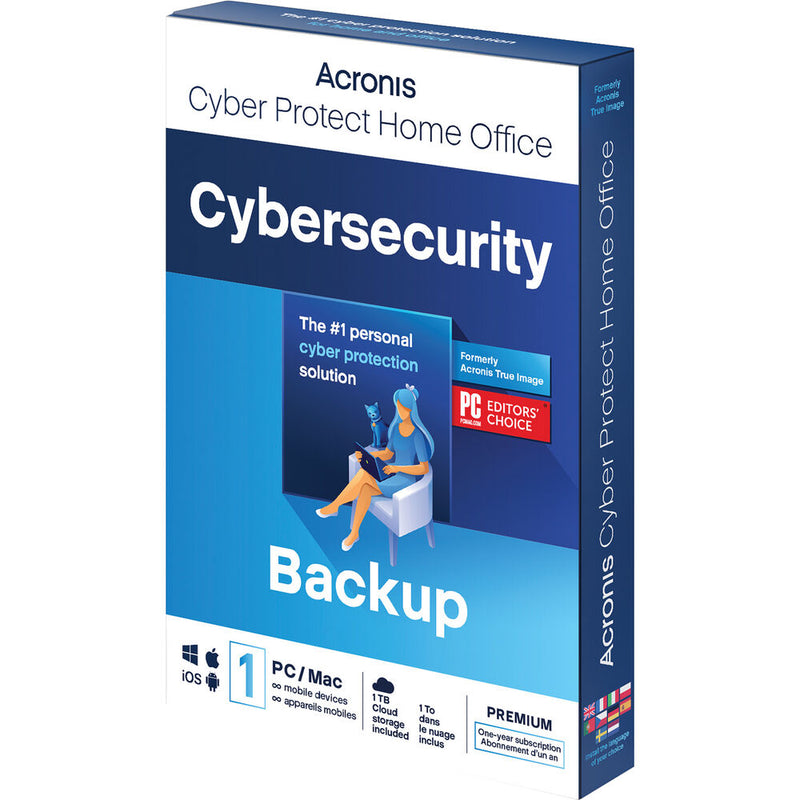 Acronis Cyber Protect Home Office Premium Edition (1 Windows or Mac License, 1-Year Subscription, Boxed)