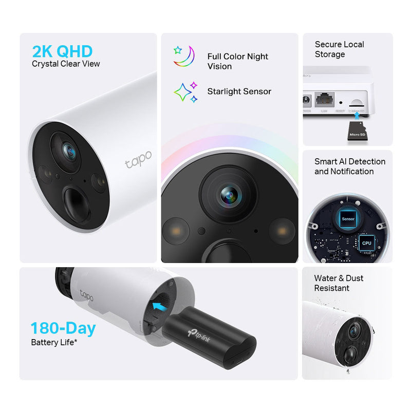 TP-Link Tapo C420S2 4MP Smart Wire-Free Security 2-Camera System
