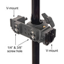 CAME-TV Adjustable Pin Lock Swing Clamp for 22-36mm Tubing (Dual V-Mounts, 1/4"-20 & 3/8"-16)