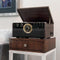 Victrola The Empire 6-in-1 Manual Three-Speed Turntable Audio System (Espresso)