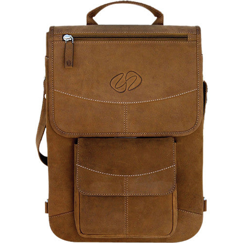 MacCase Premium Leather Flight Jacket Laptop Case with Backpack Straps (Vintage)