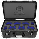 Foama Wheeled Carry-On Hard Case for Set of Six Canon Sumire Primes (Blue Foam Insert)
