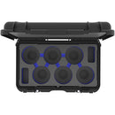 Foama Wheeled Carry-On Hard Case for Set of Six Canon Sumire Primes (Blue Foam Insert)