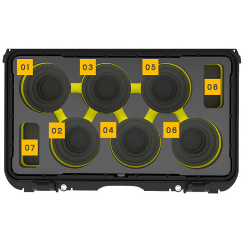 Foama Wheeled Carry-On Hard Case for Set of Six Canon Sumire Primes (Blue Foam Insert)