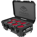 Foama Wheeled Carry-On Hard Case for Set of Six Canon Sumire Primes (Red Foam Insert)