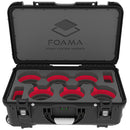 Foama Wheeled Carry-On Hard Case for Set of Six Canon Sumire Primes (Red Foam Insert)