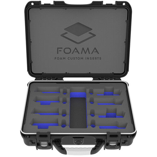 Foama N910 Case for 4 Sennheiser G4 Lav Lenses (Black with Blue Insert)