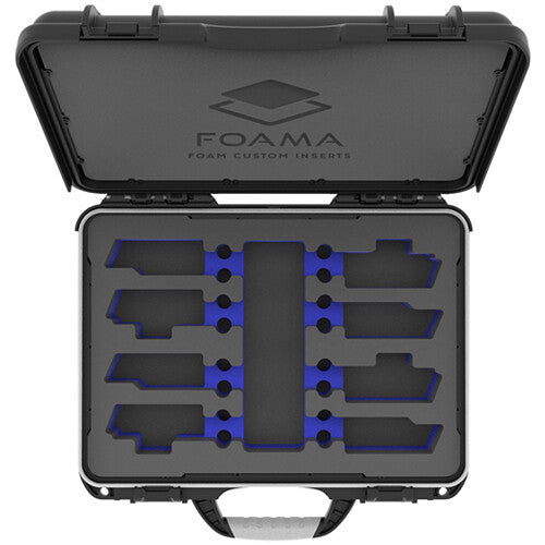 Foama N910 Case for 4 Sennheiser G4 Lav Lenses (Black with Blue Insert)